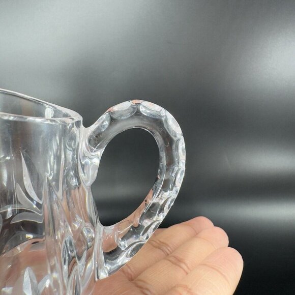 Vintage Clear Crystal Glass Miniature Small Pitcher Carafe Old Whimsical Decor - Picture 10 of 14